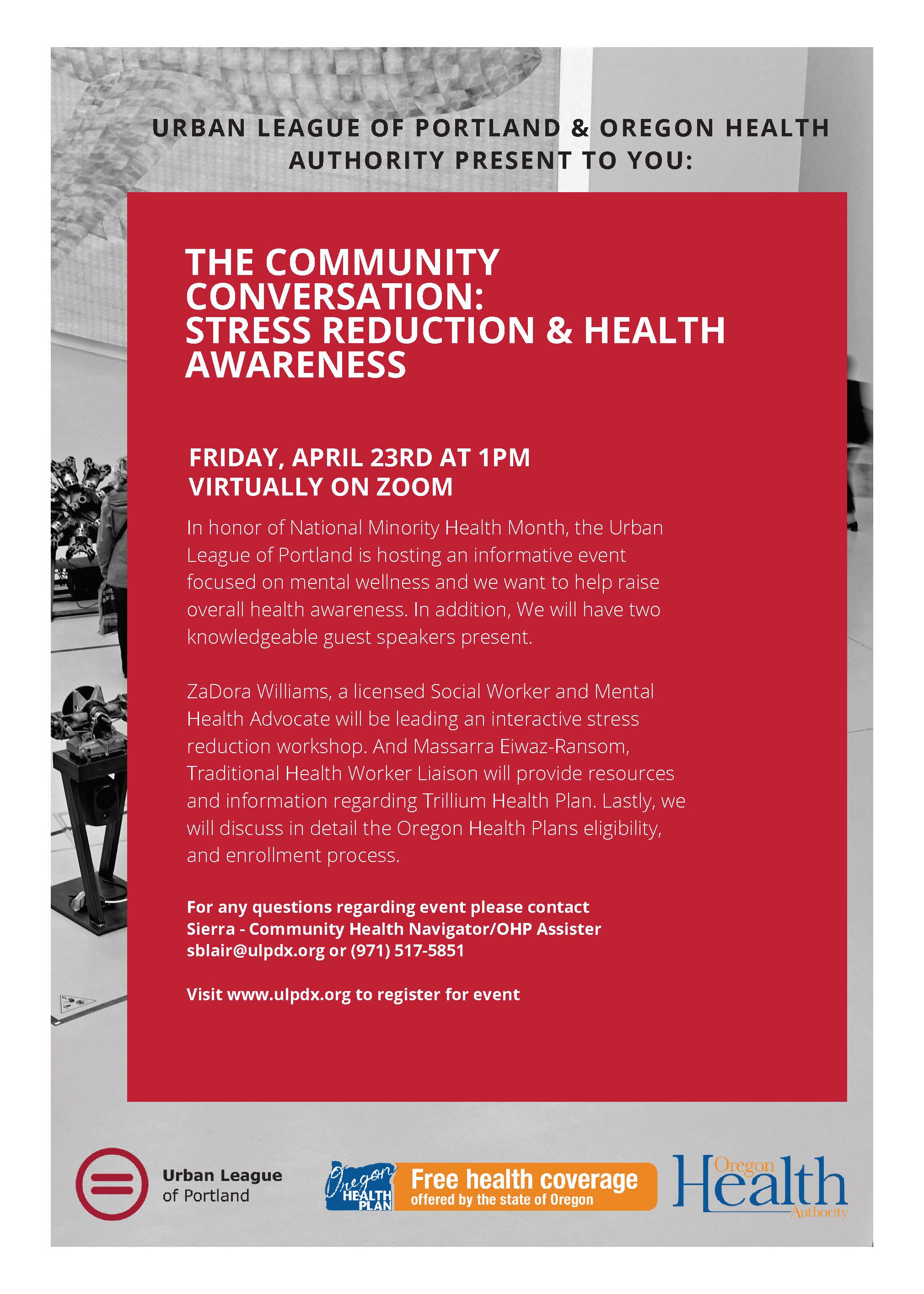 Community Health Conversation for Stress Reduction and Health Awareness