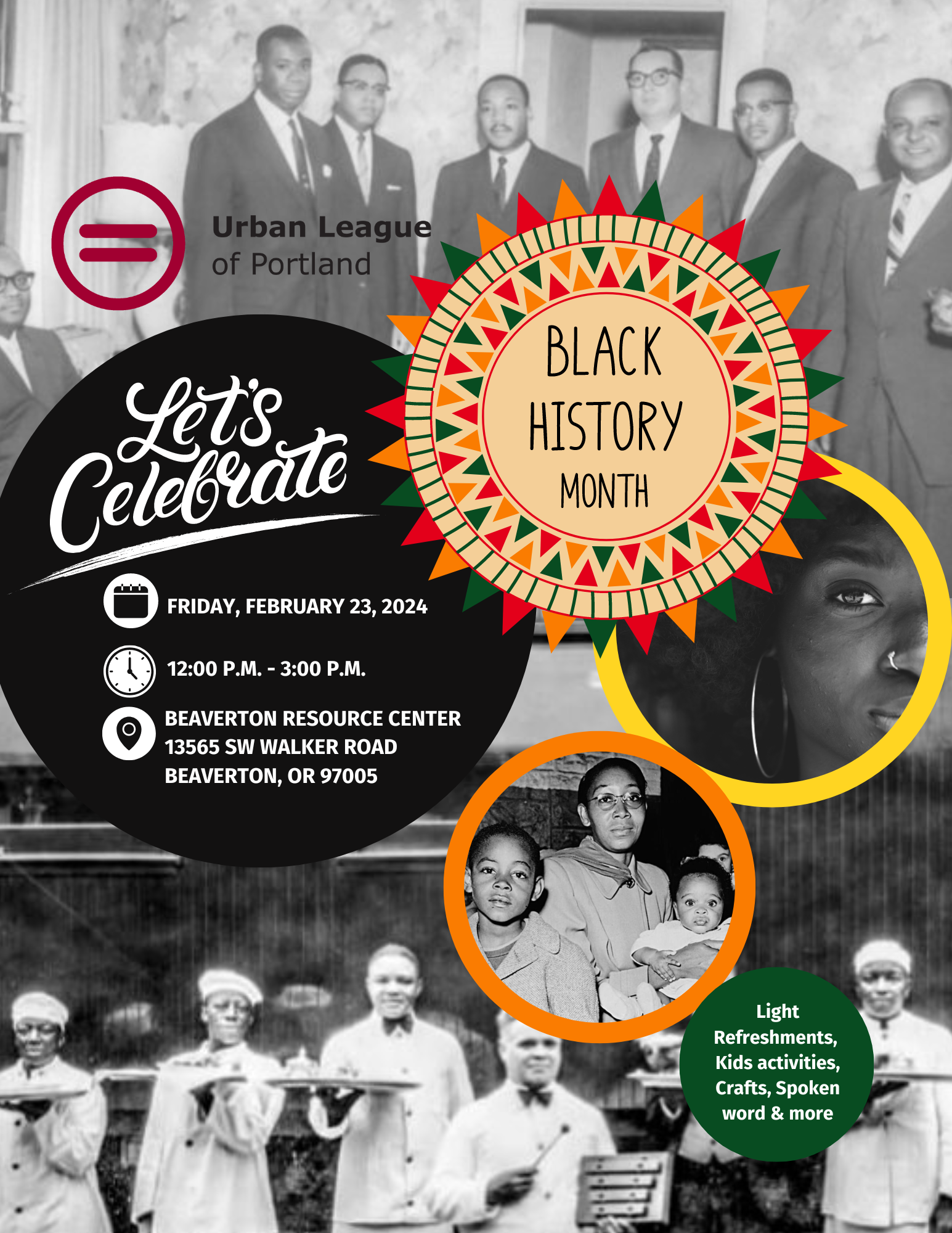 Flyer for UL Black History Month Event with Photos and info