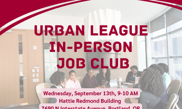 Urban league in person job club flyer.	