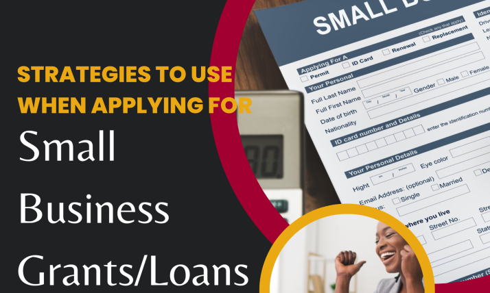 A flyer for the small business grants and loans workshop.